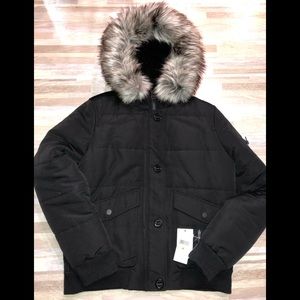 Snorkle Faux Fur Trim Hood Pufer Bomber